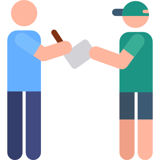 Two stick figures in blue and green with a baseball bat, representing a sports or competition theme.