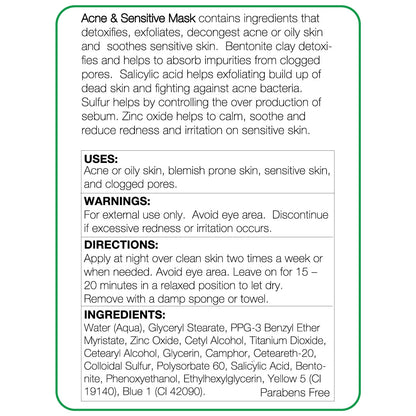 Acne & Sensitive Mask 4oz