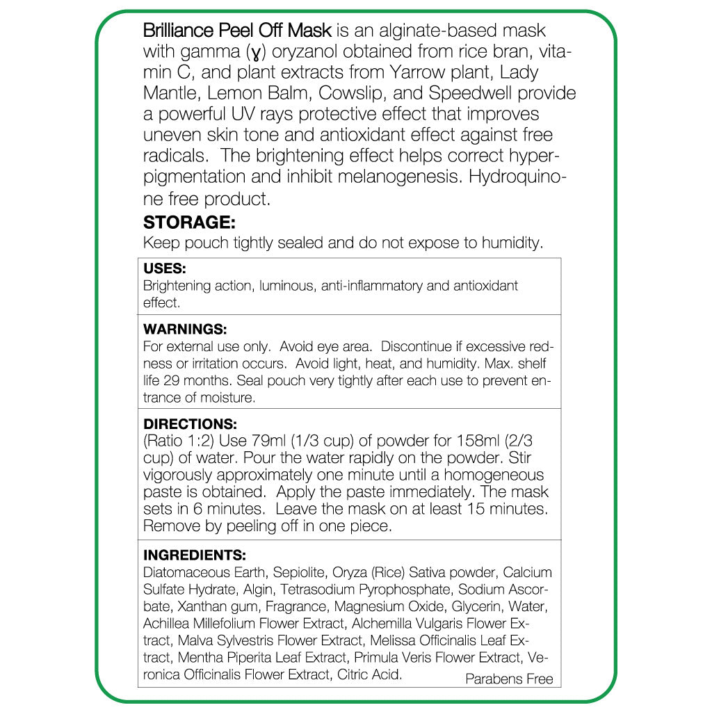Brilliance Peel Off Mask 20oz - Nova Skin Medidermik