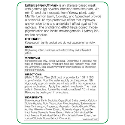 Brilliance Peel Off Mask 20oz - Nova Skin Medidermik