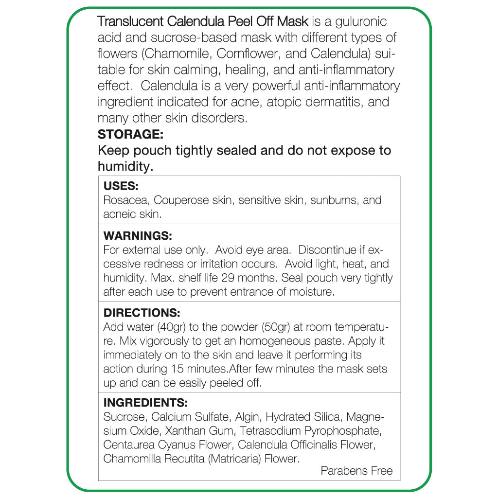 Calendula (Hydro Jelly) Peel Off Mask 20oz - Nova Skin Medidermik