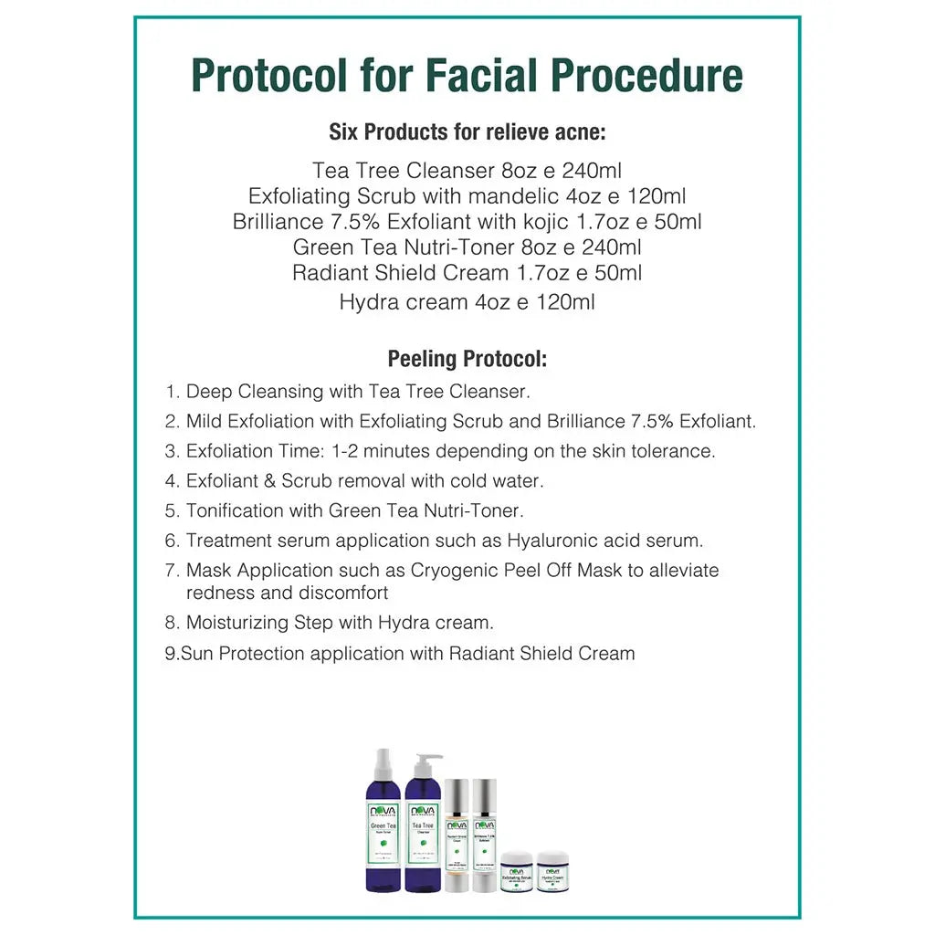 Facial Preparation Kit 6 products Label Back