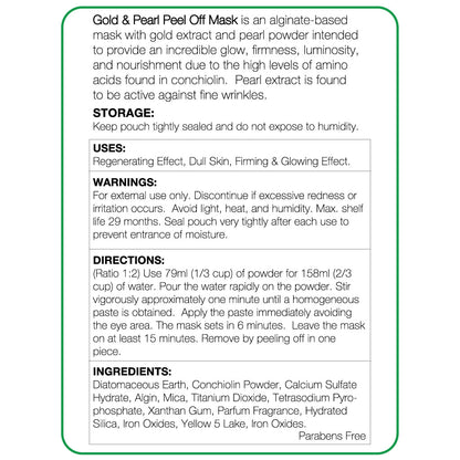 Gold & Pearl Peel-Off Mask 20oz