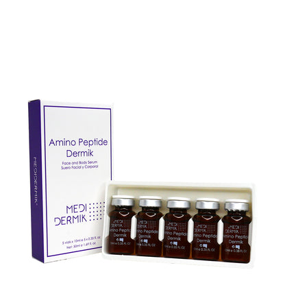 Medidermik Amino Peptide Dermik skincare product set with packaging on a white background