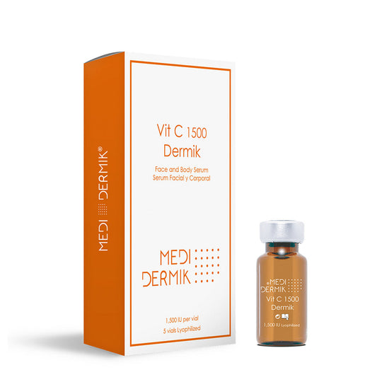 Vit C 1500 Dermik 5 viales, Liofilizado, 1.500 UI