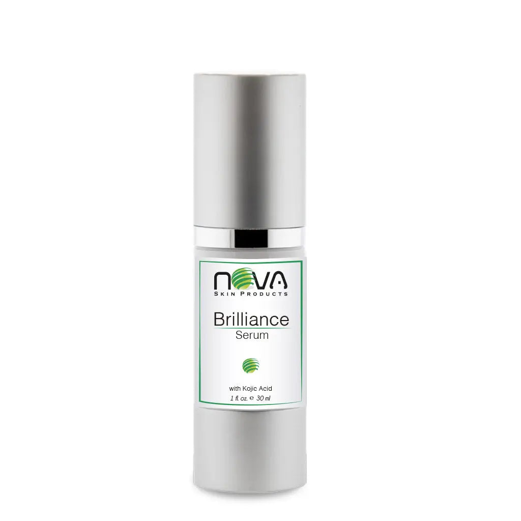 Nova Brilliance Serum bottle on a white background