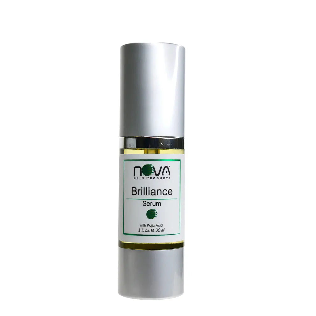 Nova Brilliance Serum bottle on a white background