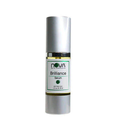 Nova Brilliance Serum bottle on a white background