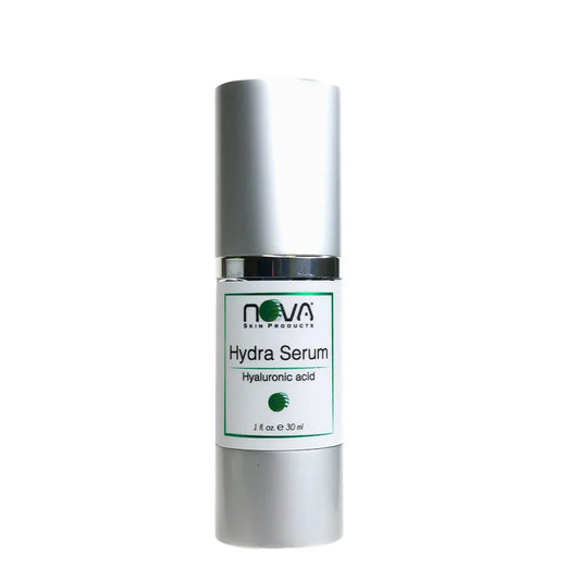 Nova Hydra Serum bottle on a white background